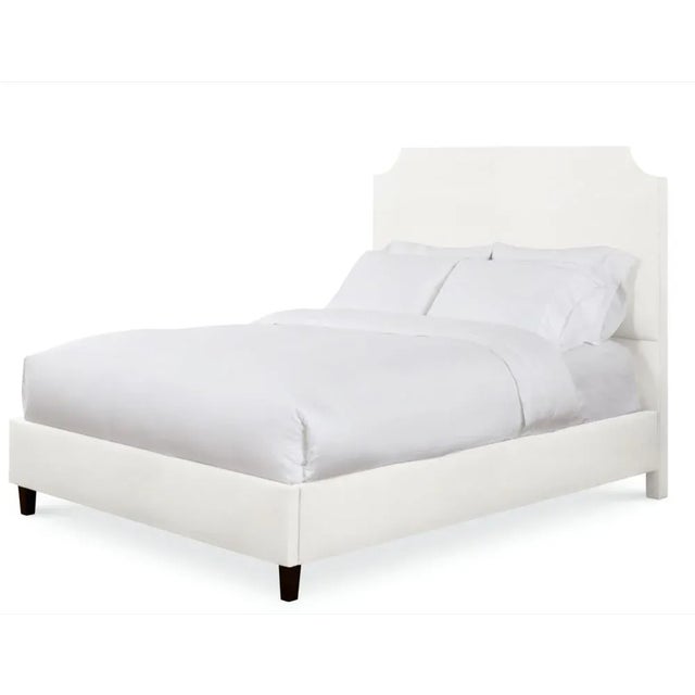 Modern Reagan King Bedframe, Ivory Velvet For Sale - Image 3 of 4