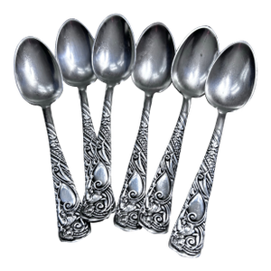 Late 19th Century Rogers Bros Silverplate Pattern: Siren Demitasse Spoon - Set of 6