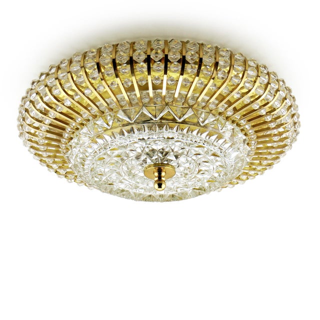 Mid-Century Round Wall Lamp in Glass & Brass attributed to Emil Karl Stejnar, 1960s For Sale - Image 4 of 11