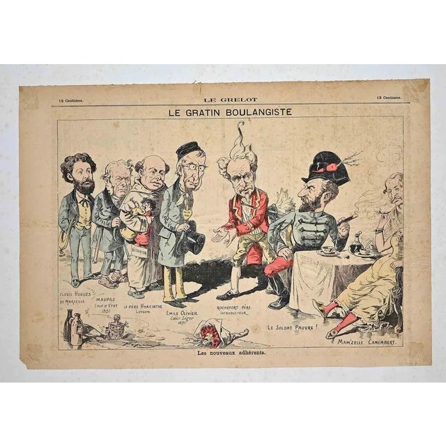 Le Gratin Boulangiste, Original Lithograph, 1870s For Sale - Image 3 of 3