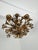 1950s Four-Light Chandelier in Gold-Colored Wrought Iron, Italy, 1950 For Sale - Image 5 of 9