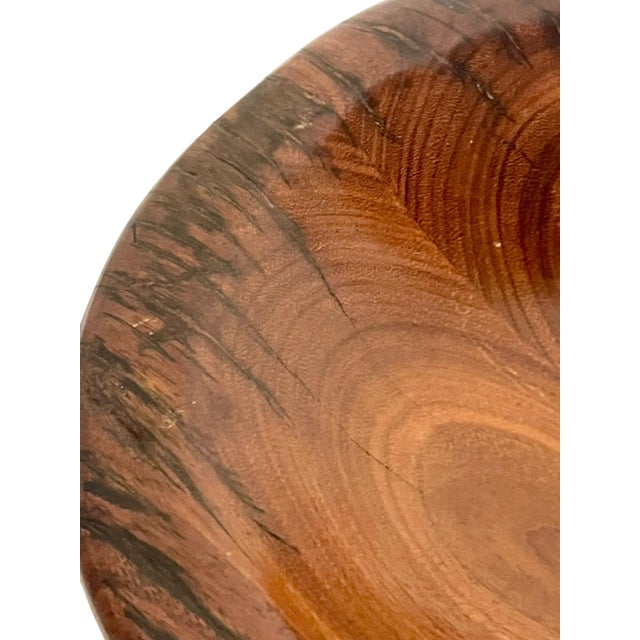 Vintage South African Folk Art Heavy Wood Bowl For Sale - Image 6 of 11