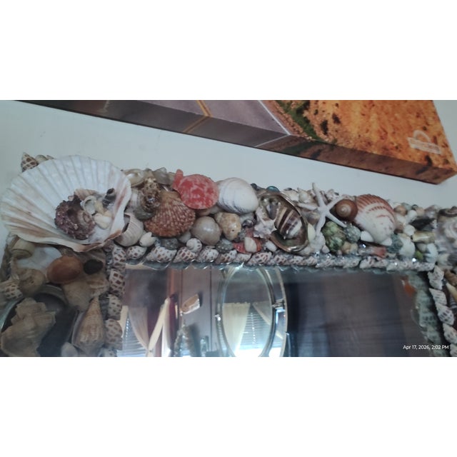 Ivory Artisan Custom California Seashell Mirror For Sale - Image 8 of 18