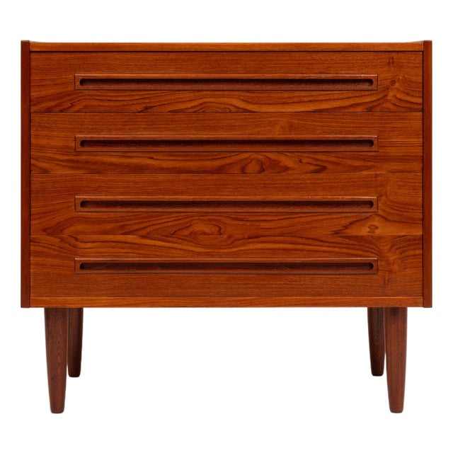 Vintage Danish Mid-Century Modern Four Drawer Lowboy Dresser For Sale