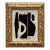 Contemporary Black and White Collage in Vintage Gold Frame For Sale