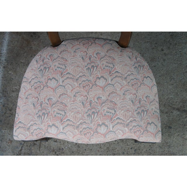 1970s 4 White Furniture Hepplewhite Style Walnut Balloon Back Plume Side Chairs For Sale - Image 11 of 11