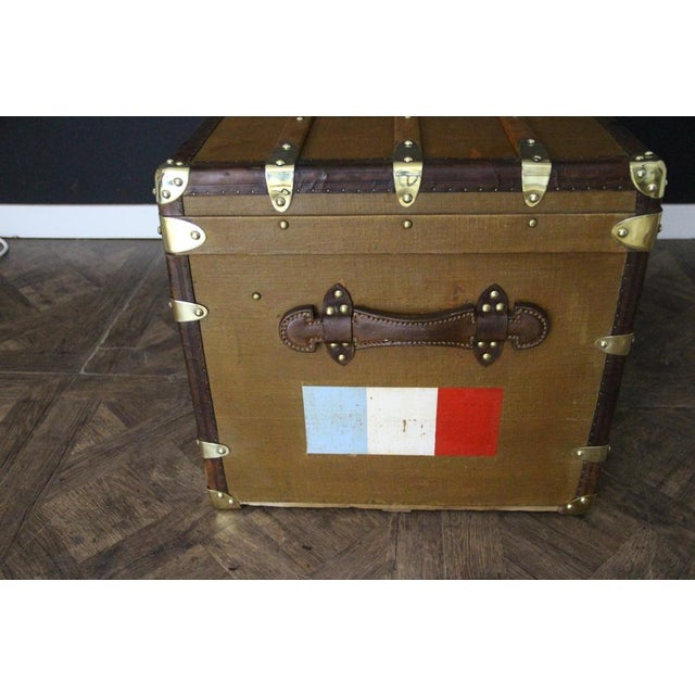 Vintage Trunk in Brown Canvas from Goyard, 1920s For Sale - Image 13 of 18