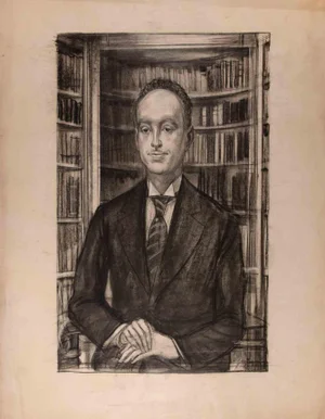 Portrait of Man, Original Drawing, Mid 20th-Century