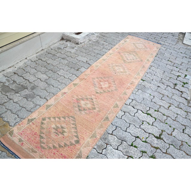 1960s Handmade Wool Oushak Runner For Sale - Image 5 of 11