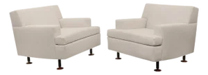Pair of Marco Zanuso " Square " Armchairs for Arflex , Italy 1960's