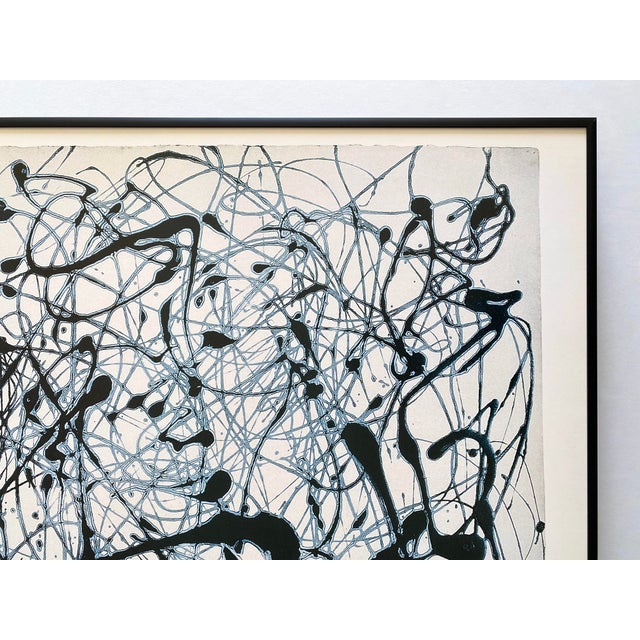 Jackson Pollock Vintage 1998 Abstract Expressionist Lithograph Print Framed Modernist Exhibition Poster " Number 14 : Gray " 1948 For Sale - Image 11 of 17