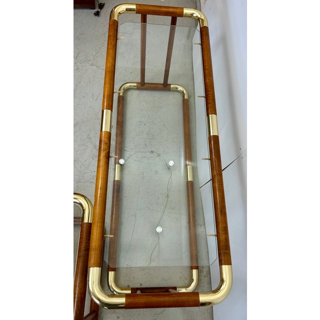 Bring a striking punch of 1970s Italian glamour to your space with this vintage two-piece accent table set, as captured in...