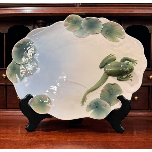 Art Nouveau Franz Porcelain "Amphibia" Frog Tea Service Set, Discontinued - 4 Piece For Sale - Image 3 of 18