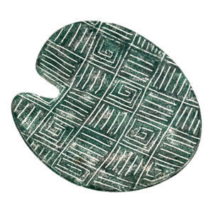 Mid-Century Modern Green Ceramic Plate, France 1960s