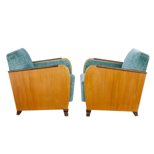Swedish Art Deco Elm and Birch Armchairs, 1930s, Set of 2 For Sale - Image 3 of 7