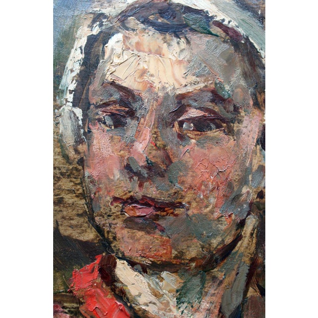 At the autumn garden. Oil on cardboard, 80 x 57 cm janis rikmanis (1901.5.iv – 1968.25.iii) graduated figurative painting...