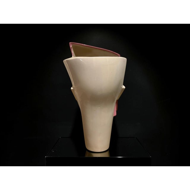 Art Deco Vintage 1980s Postmodern Art Deco Lindsey Balkweill Style Ceramic Vase For Sale - Image 3 of 10