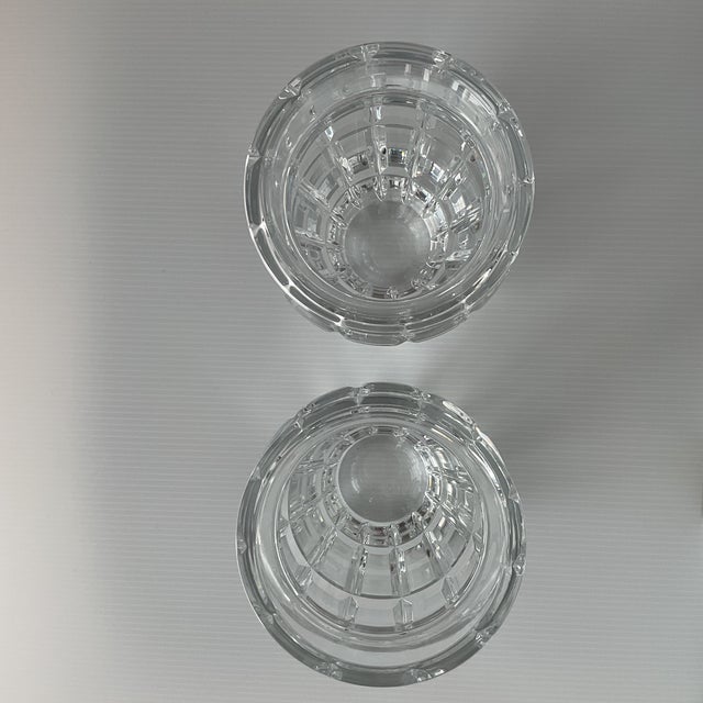 Glass Vintage Heavy Baccarat Cut Crystal Nelly Geometric Vases —A Pair For Sale - Image 7 of 7