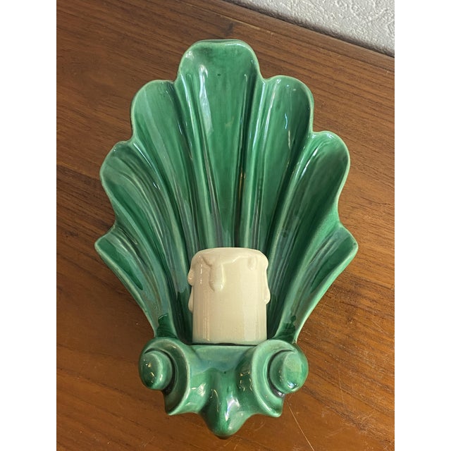Ceramic Seashell Wall Sconces, 1950s, Set of 2 For Sale - Image 10 of 18