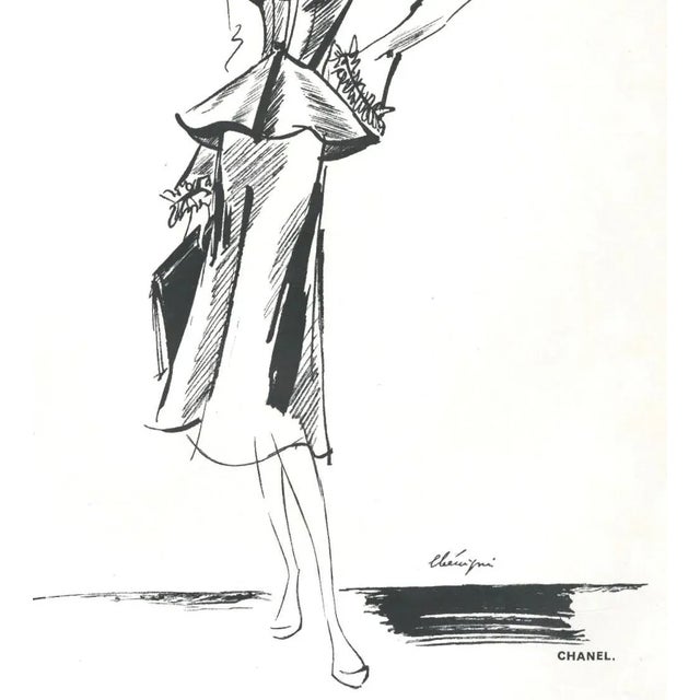 Contemporary 1939 Vintage French Chanel Fashion Print For Sale - Image 3 of 3