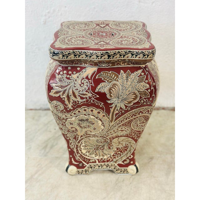 Vintage Chinoiserie Ceramic Garden Stool For Sale - Image 4 of 9