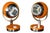 Vintage Orange Eyeball Lamps by Goffredo Reggiani for Reggiani, Italy, 1970s, Set of 2 For Sale