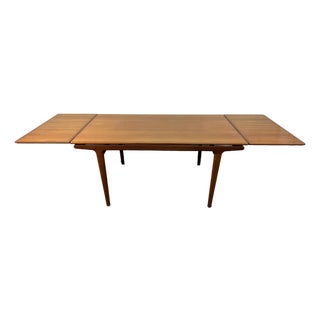 Mid-Century Danish Teak Draw-Leaf Dining Table For Sale