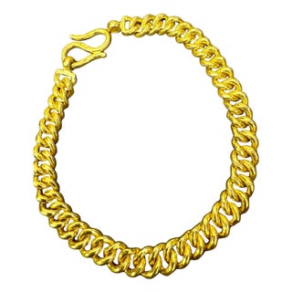 Cuban Link 24 Karat Pure Yellow Gold Solid Bracelet, 46.8 Gm, Unisex , 8 INCH For Sale