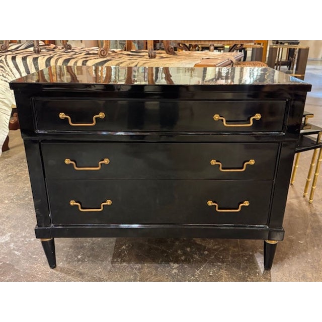 Pair of Black Lacquered Louis XVI Bedside Tables For Sale In Dallas - Image 6 of 6