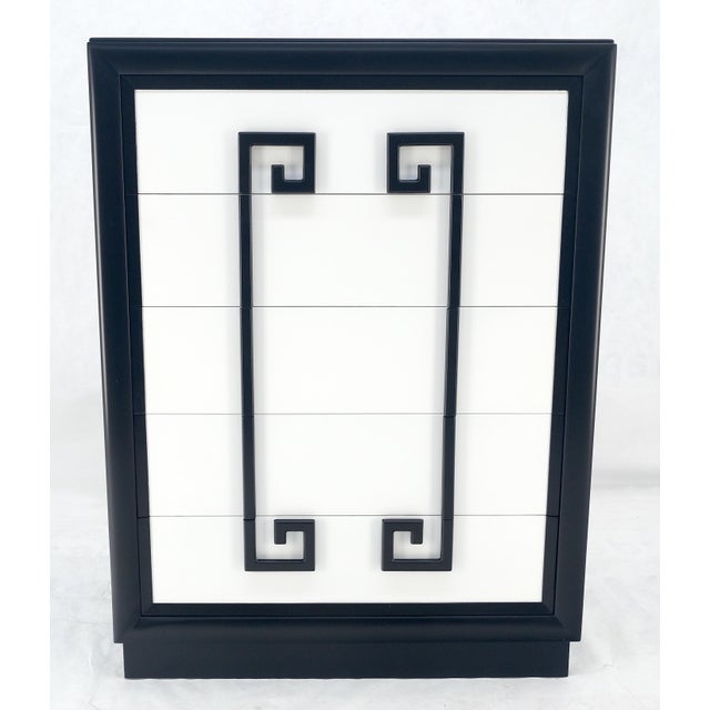 Wood Kittinger Black & White Lacquer Mandarin Chest of 5 Drawers Dresser For Sale - Image 7 of 11