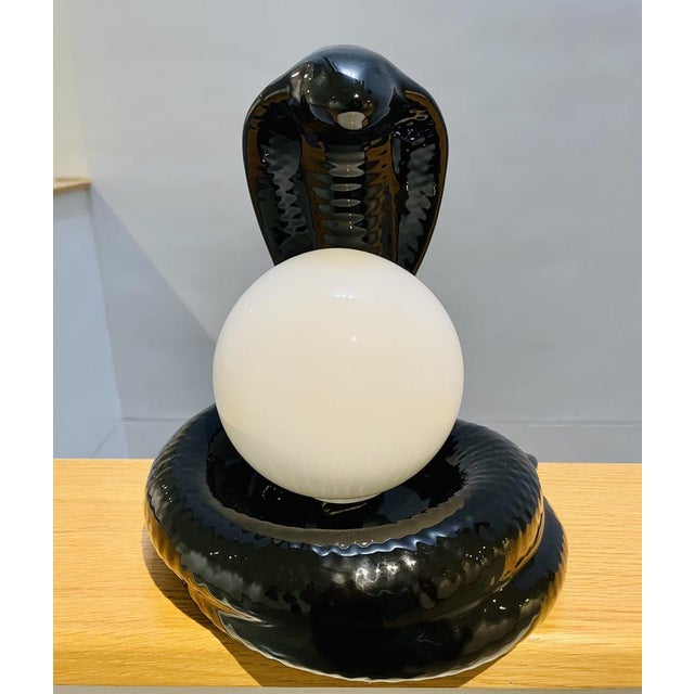 Italian Snake Cobra Lamp by Avobin, 1970s For Sale - Image 5 of 9
