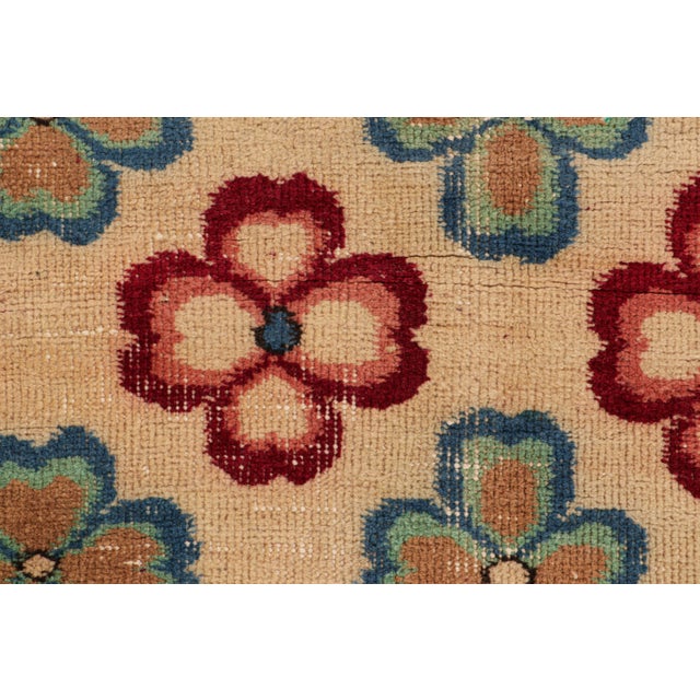Mid-Century Modern Vintage Zeki Müren Runner in Beige With Colorful Floral Pattern From Rug & Kilim For Sale - Image 3 of 7