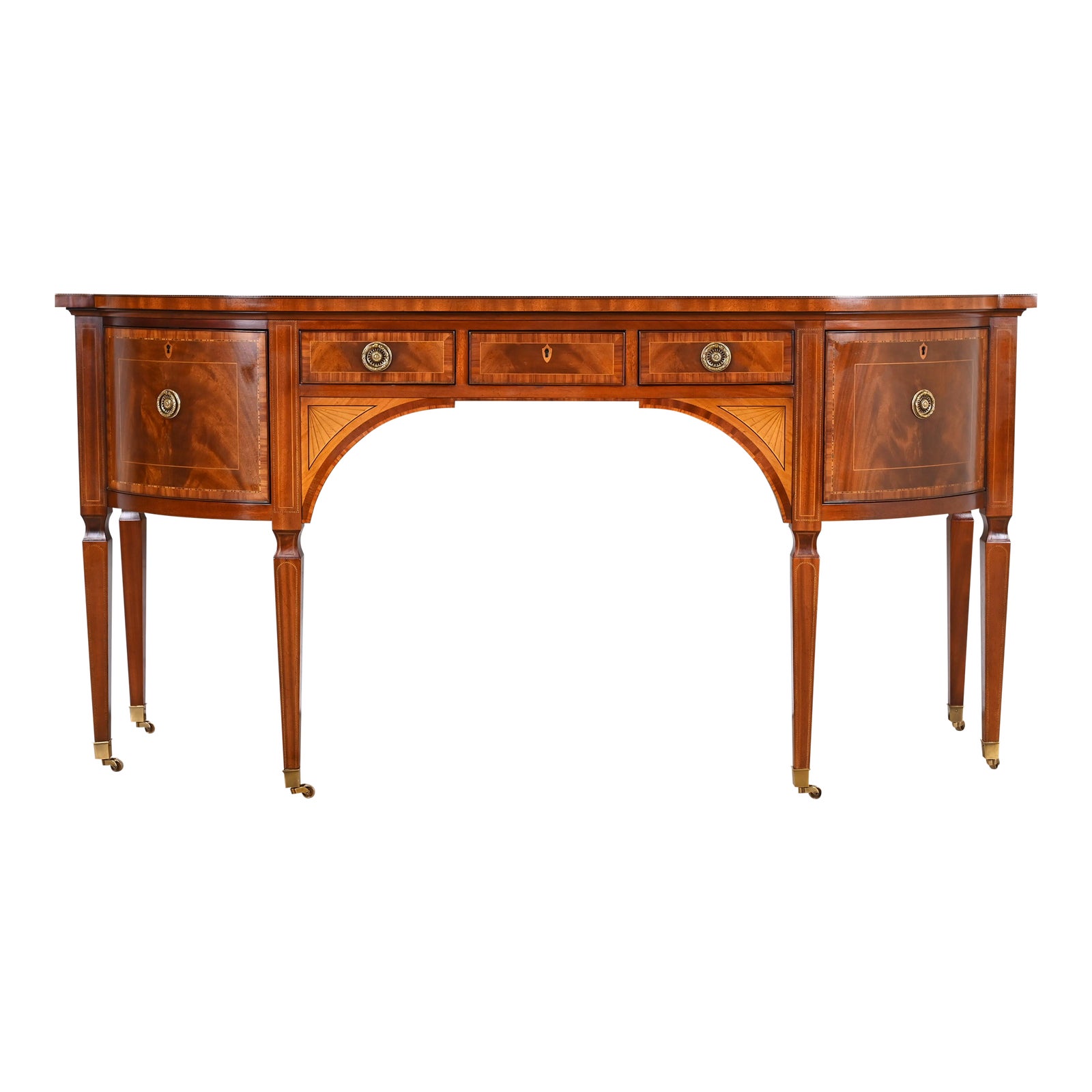 Baker Furniture Stately Homes Collection Sheraton Bow Front Inlaid ...