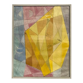 Mid 20th Century Swedish Cubist Oil Painting For Sale