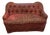 Vintage Burgundy and Cream Loveseat For Sale