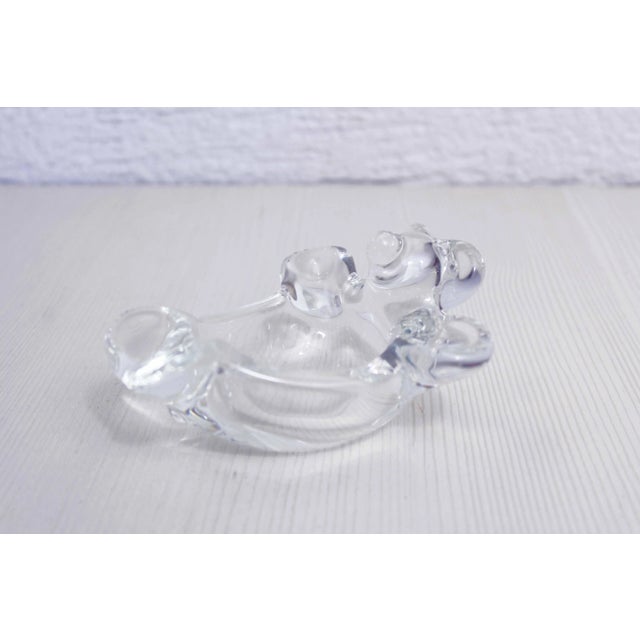 Glass Mid-Century Crystal Teddy Bear Ashtray from Vannes Le Châtel For Sale - Image 7 of 8