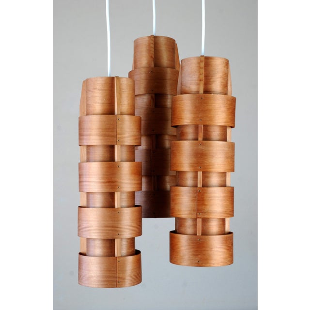 Brown 3-Light Pendant by Hans-Agne Jakobsson for AB Ellysett Markaryd, 1950s For Sale - Image 8 of 15