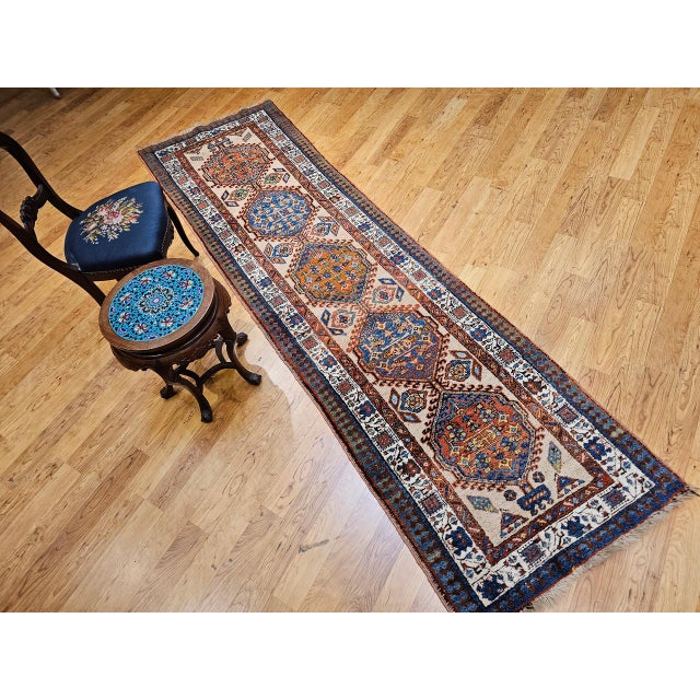 "A beautiful Persian Serab runner from the first quarter of the 20th century, featuring a finely balanced geometric design...
