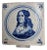 Dutch Delft Tile with Portrait of Amalia Van Solms, 1600s For Sale