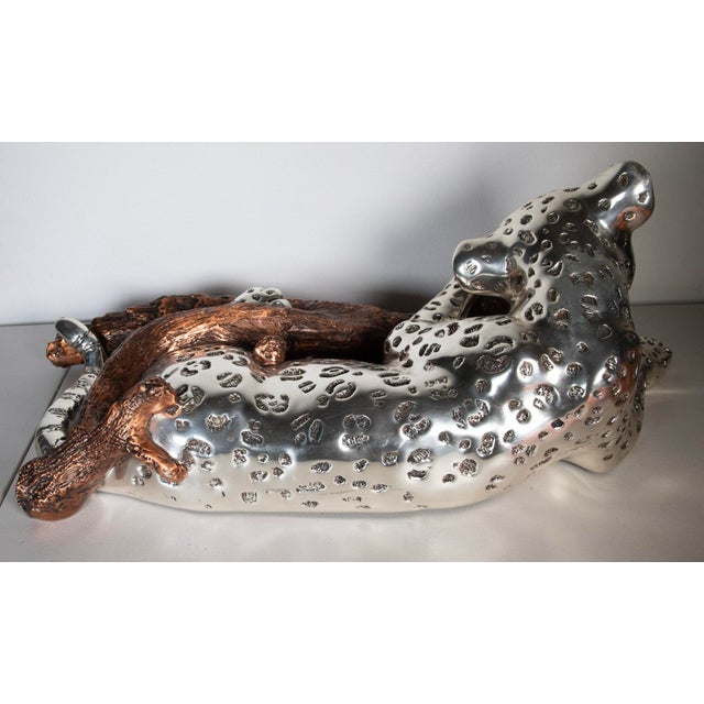 Figurative 1990s D’Argenta – Jolly - Silver-Plated Leopard Sculpture – No. 272/500 - 24" L For Sale - Image 3 of 7