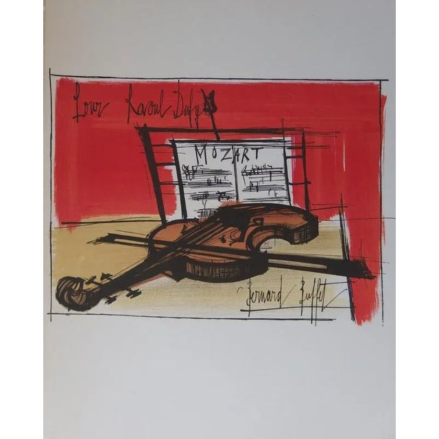 Bernard BUFFET Still life with violin Signed lithograph (1965) on vellum paper Signed in the plate Leaflet 24 x 30 cm...