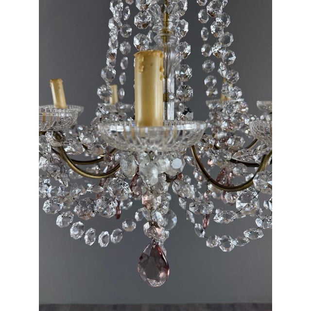 Gold 20th Century Louis XV Crystal and Bronze Chandelier with Pendants For Sale - Image 8 of 13