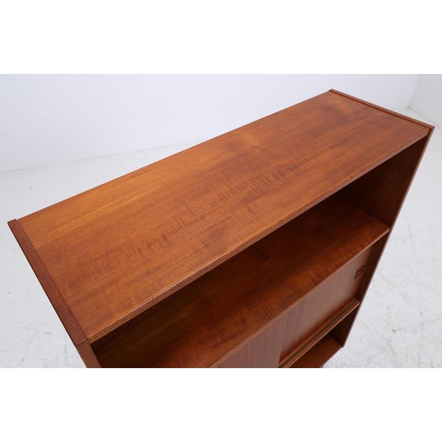 Mid-Century Danish Teak Bookcase with Sliding Doors, 1960s For Sale - Image 6 of 17