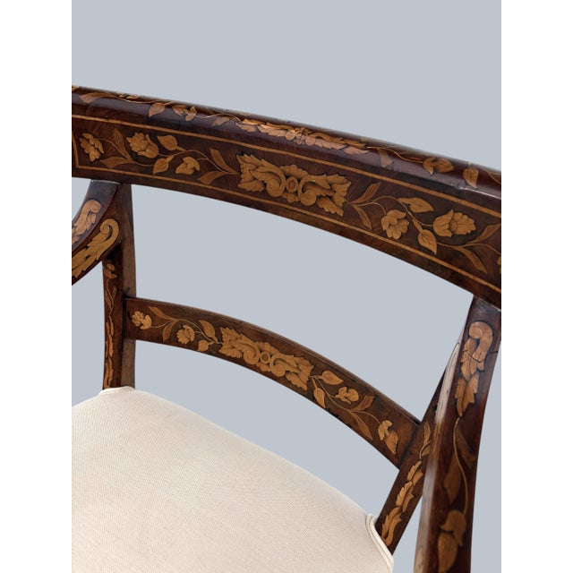 Dutch Marquetry Captains / Armchair For Sale - Image 4 of 5