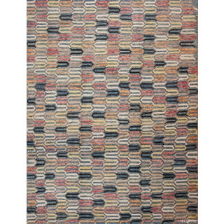 Richly Colored Artistic Geometric Pattern Modern Room Size Rug For Sale