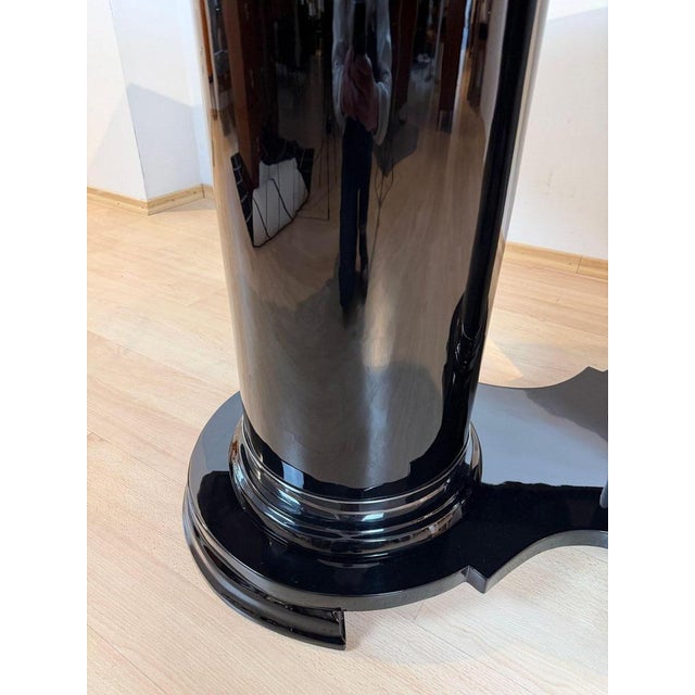 Wood Art Deco Dining Table in Black Piano Lacquer and Metal, 1930 For Sale - Image 7 of 18