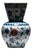 Handmade Ceramic Bud Vase (15cm) Classic Blue & White Iznik Floral Pattern with Yellow Accents – Artisan Table Decor For Sale