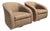 Vintage Milo Baughman Style Sculptural Swivel Barrel Lounge Chairs by Classic Gallery, Pair For Sale