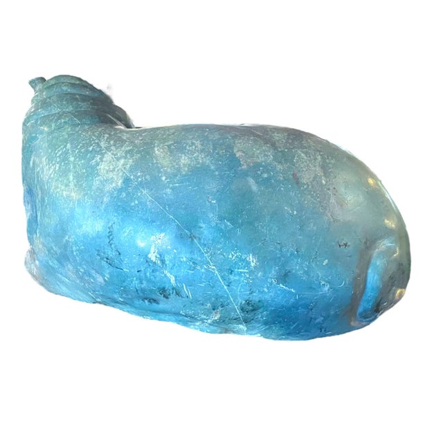 Shona Hippopotamus Sculpture in Green Serpentine For Sale - Image 4 of 5