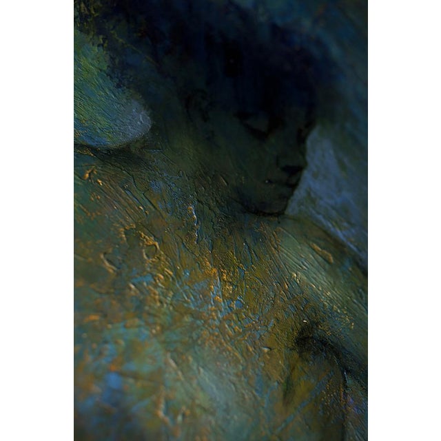 Modern Renato Criscuolo, Verdi Vibrazioni, Nude, Oil on Canvas For Sale - Image 3 of 9